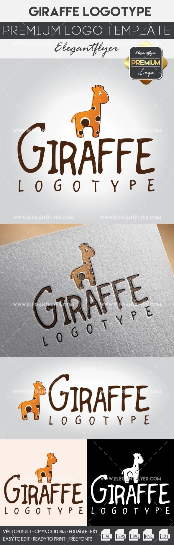 Plantilla de jirafa de dibujos animados by ElegantFlyer