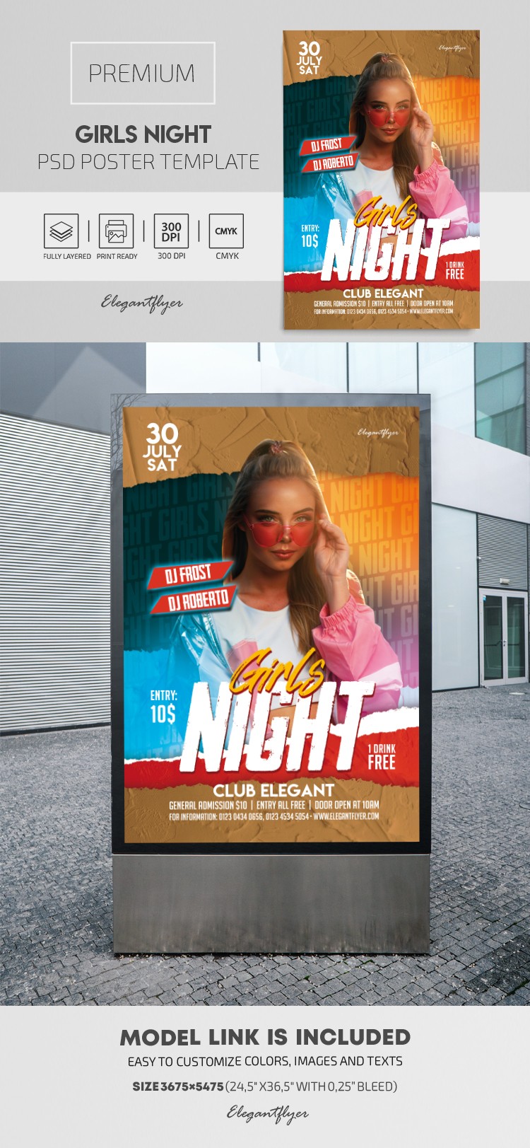 Girls Night Poster by ElegantFlyer