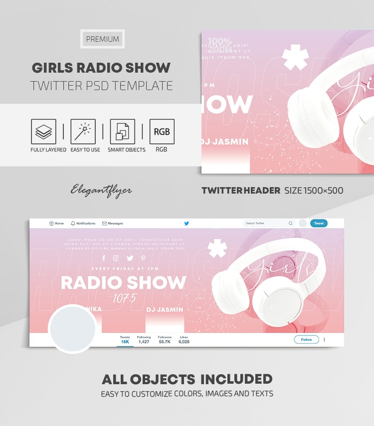 Programa de radio de chicas by ElegantFlyer