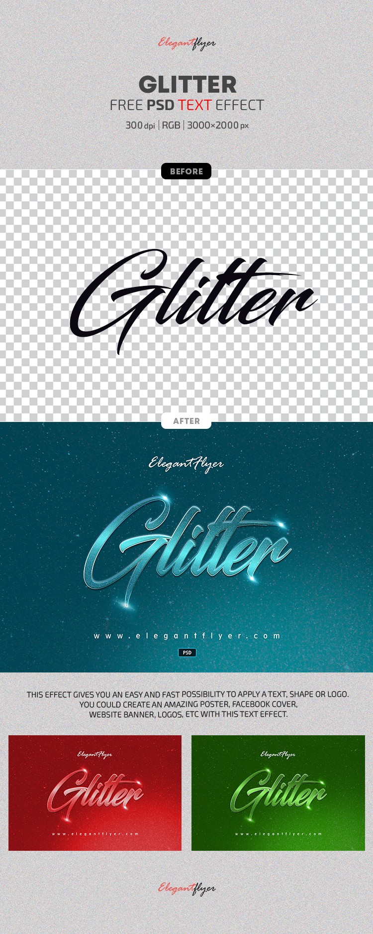 Efeito de Texto em Glitter by ElegantFlyer