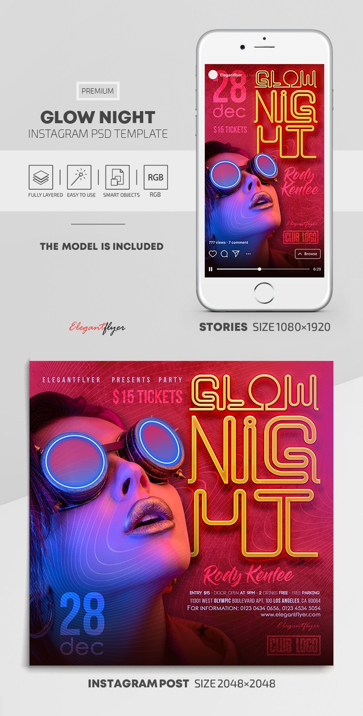 Glow Night Instagram -> Glühen Nacht Instagram by ElegantFlyer