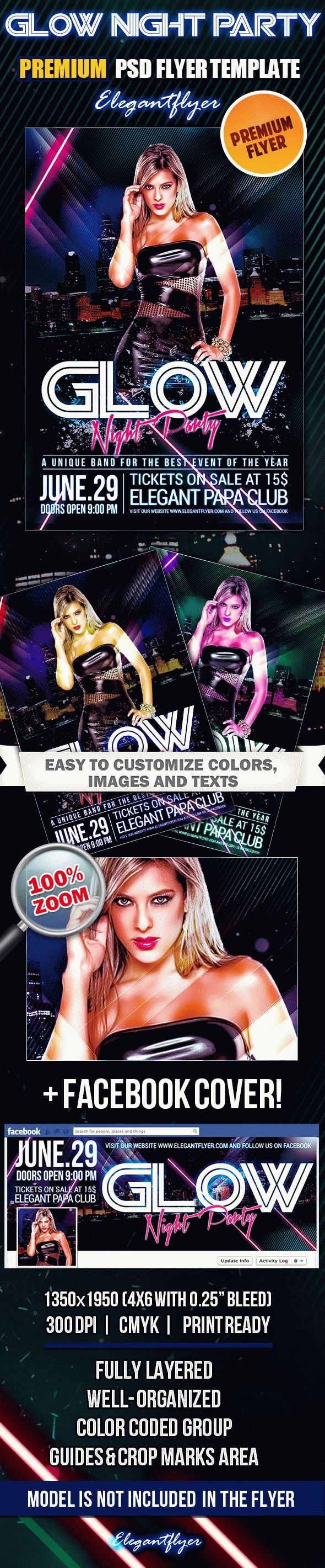 Glow Night Party -> Glühende Nacht Party by ElegantFlyer