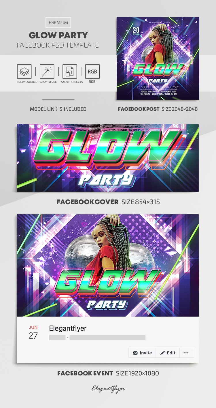 Glow Party Facebook by ElegantFlyer