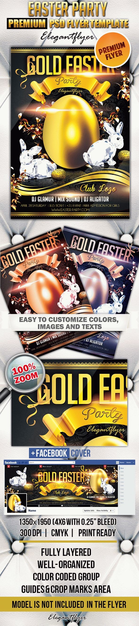 Gold Easter Party by ElegantFlyer