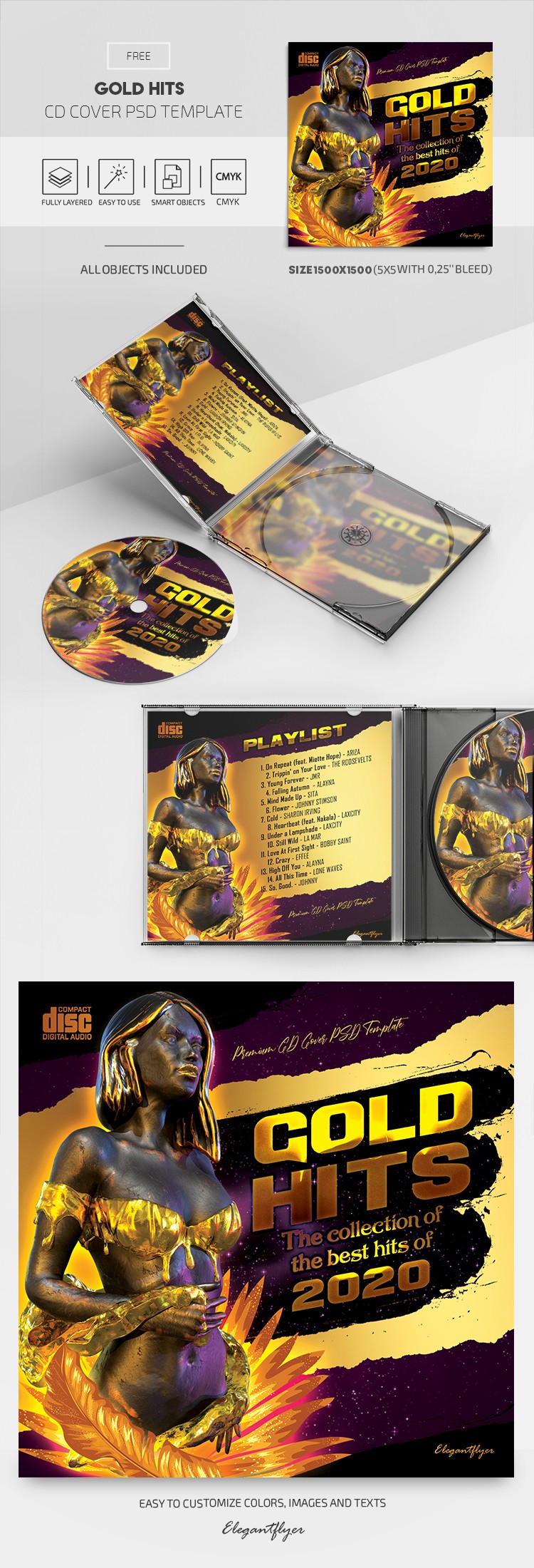 Copertina del CD Gold Hits by ElegantFlyer