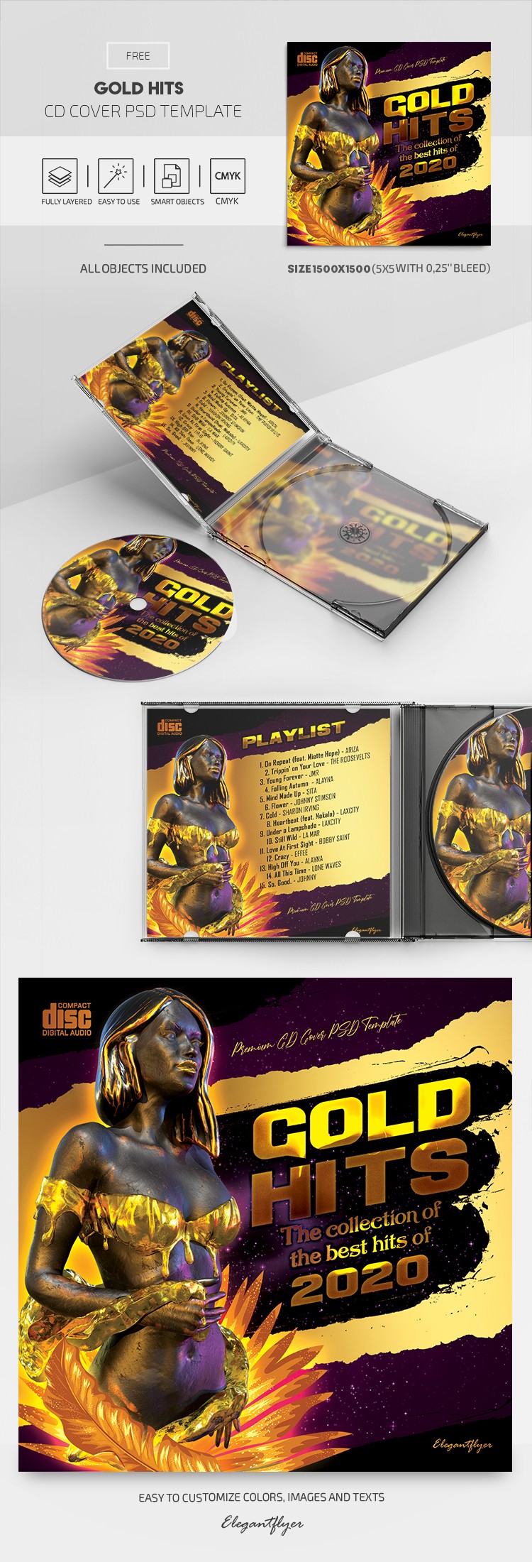 Portada del CD Gold Hits by ElegantFlyer