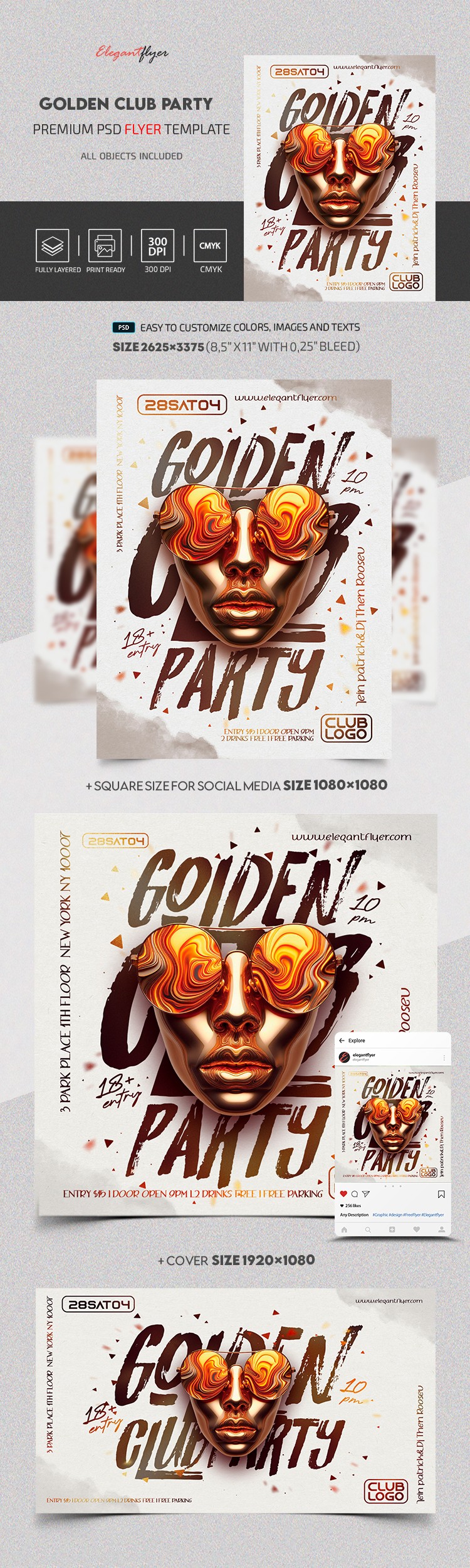 Golden Club Party by ElegantFlyer