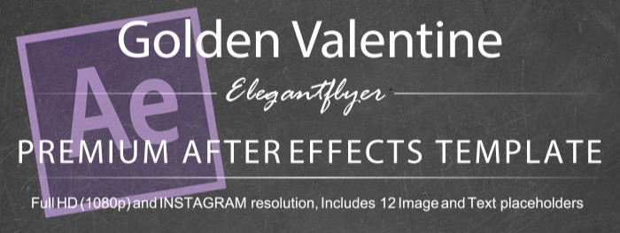 Złoty szablon After Effects na Walentynki by ElegantFlyer