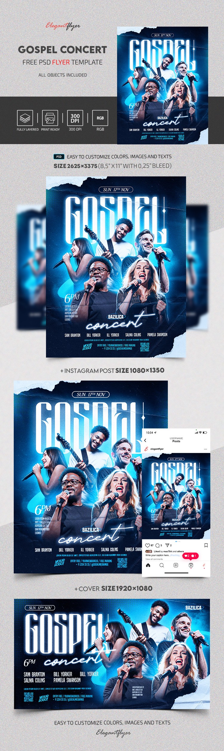 Gospel Church Concert Flyer by ElegantFlyer