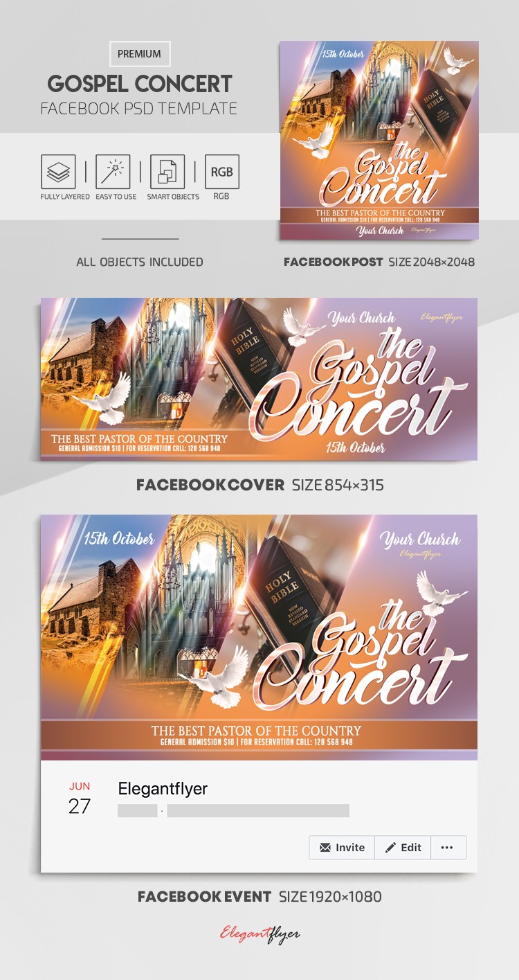 Concierto de Gospel en Facebook. by ElegantFlyer