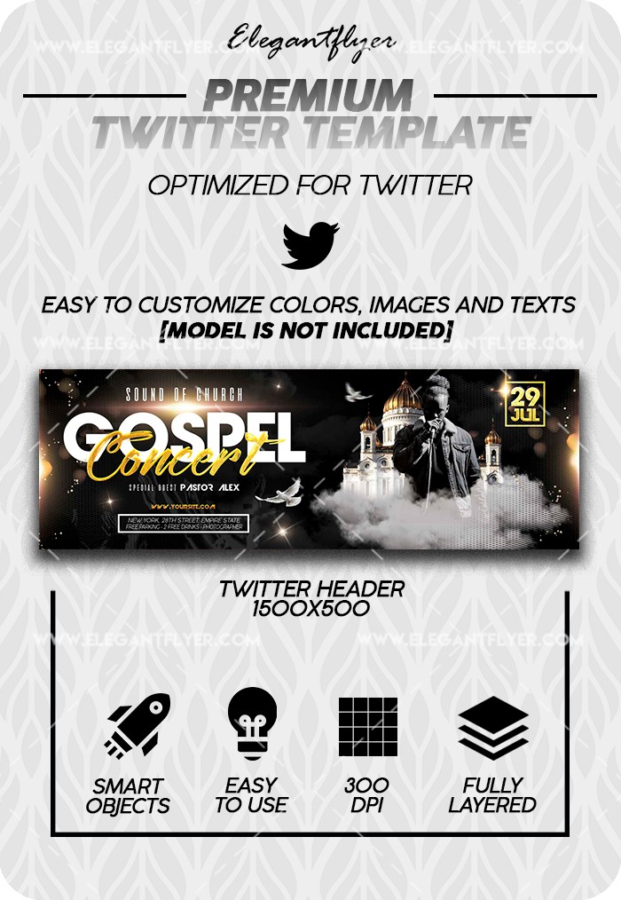 Concierto de Gospel en Twitter by ElegantFlyer