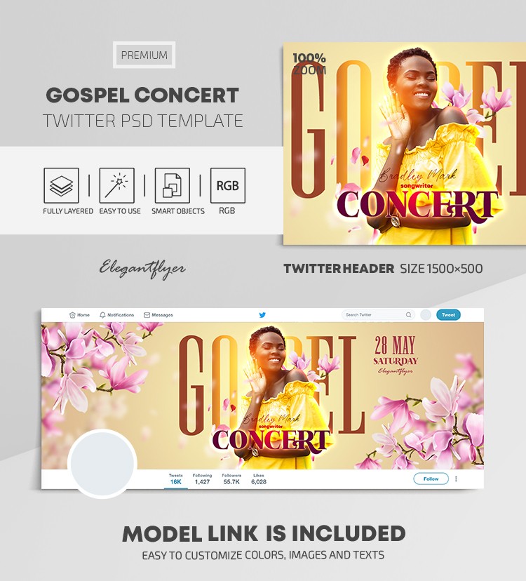 Concerto Gospel no Twitter by ElegantFlyer