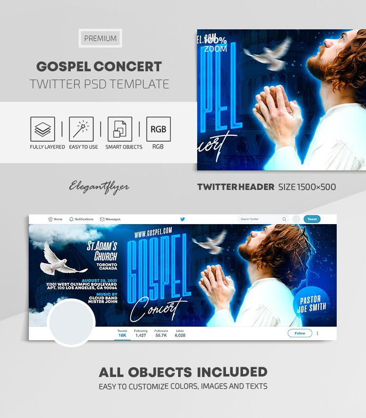 Concerto Gospel no Twitter by ElegantFlyer