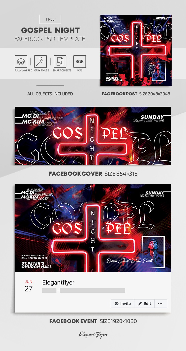 Gospel Nacht Facebook by ElegantFlyer