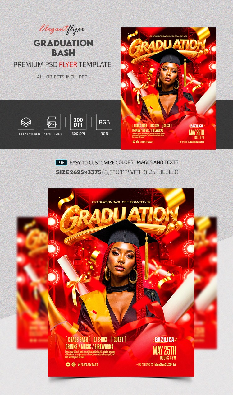 Graduation Bash Flyer by ElegantFlyer