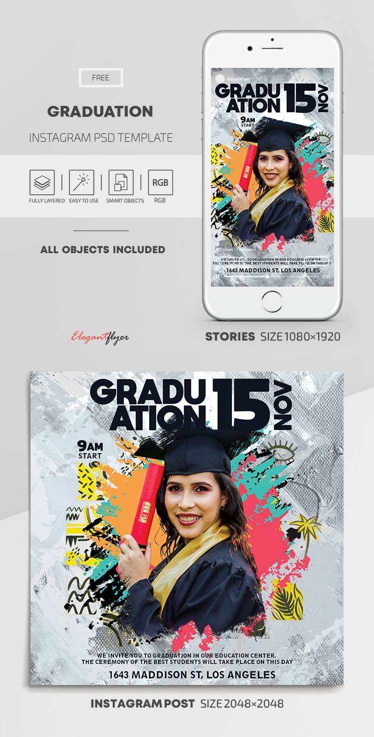 Graduation Free Instagram Stories Template in PSD   Post Templates