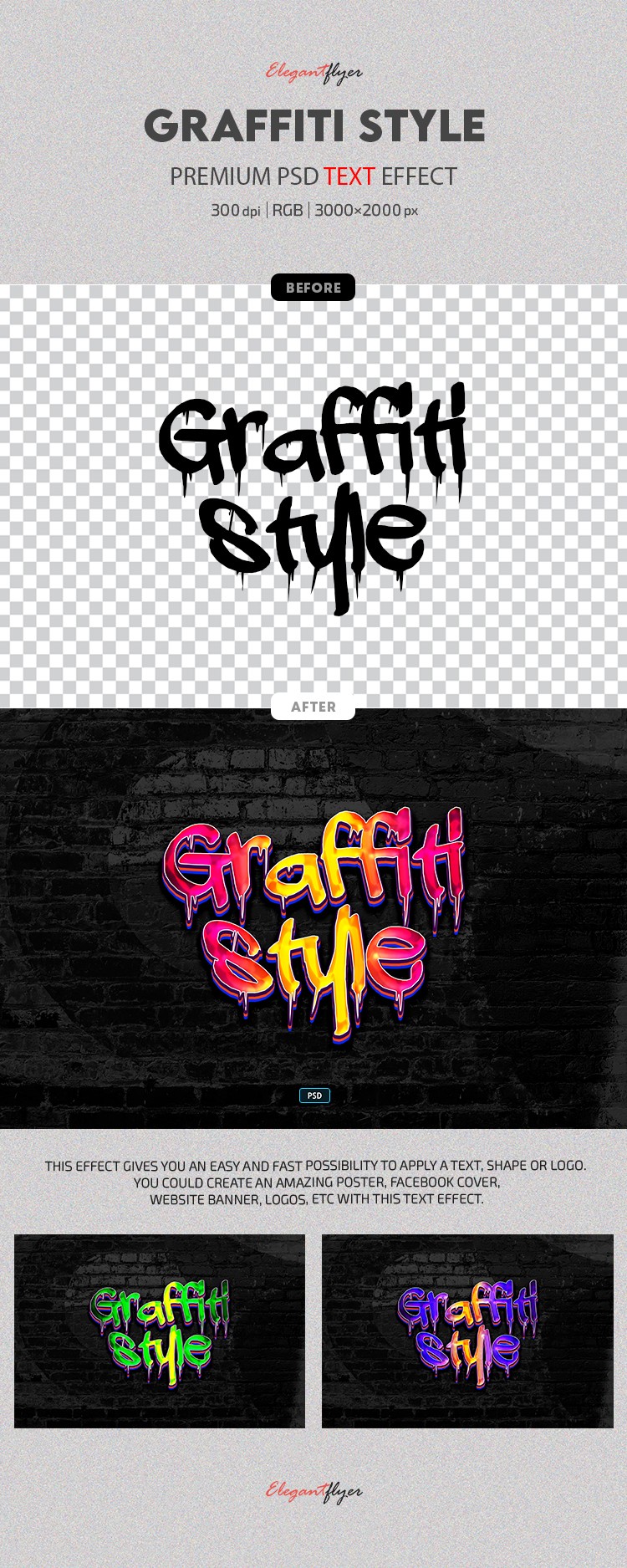 Efecto de texto estilo graffiti by ElegantFlyer