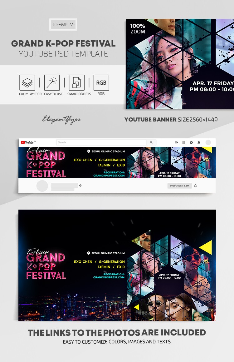 Festival Grand K-Pop do Youtube. by ElegantFlyer