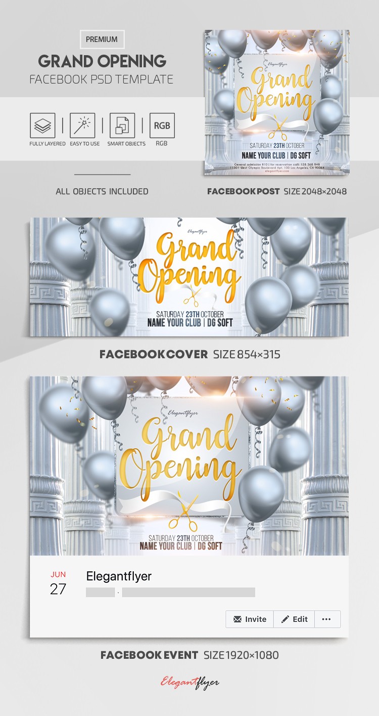 Grand Opening Facebook by ElegantFlyer