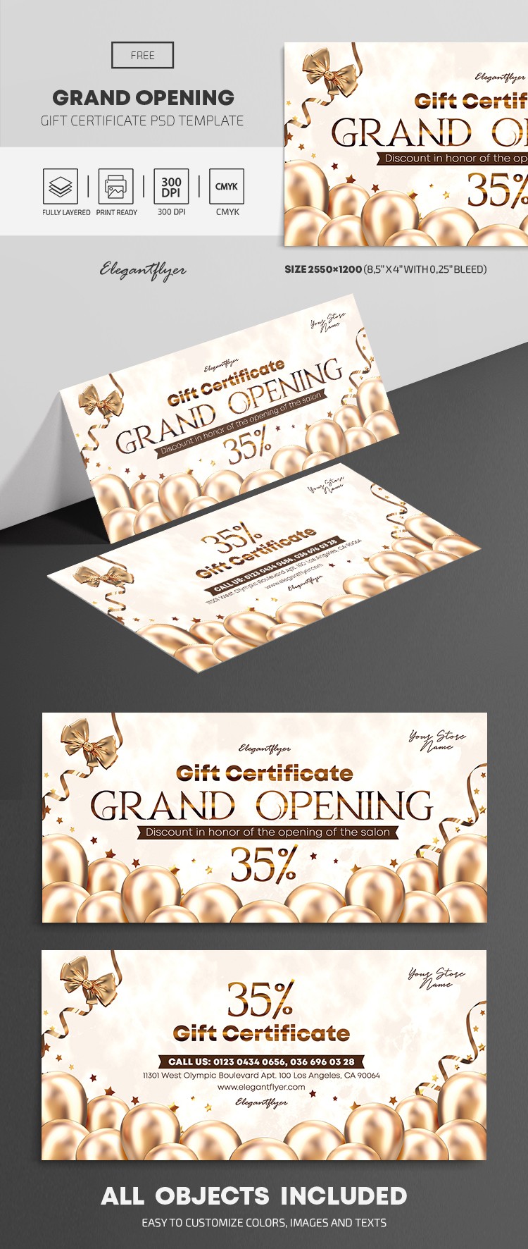 Certificat-cadeau pour l'ouverture grandiose. by ElegantFlyer