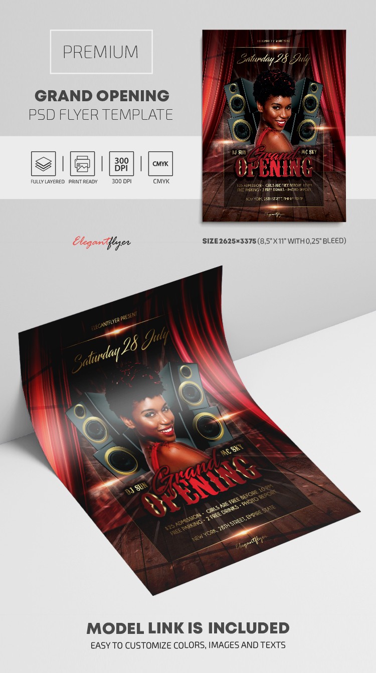 Red Creative Grand Opening Premium Flyer Template PSD | by Elegantflyer