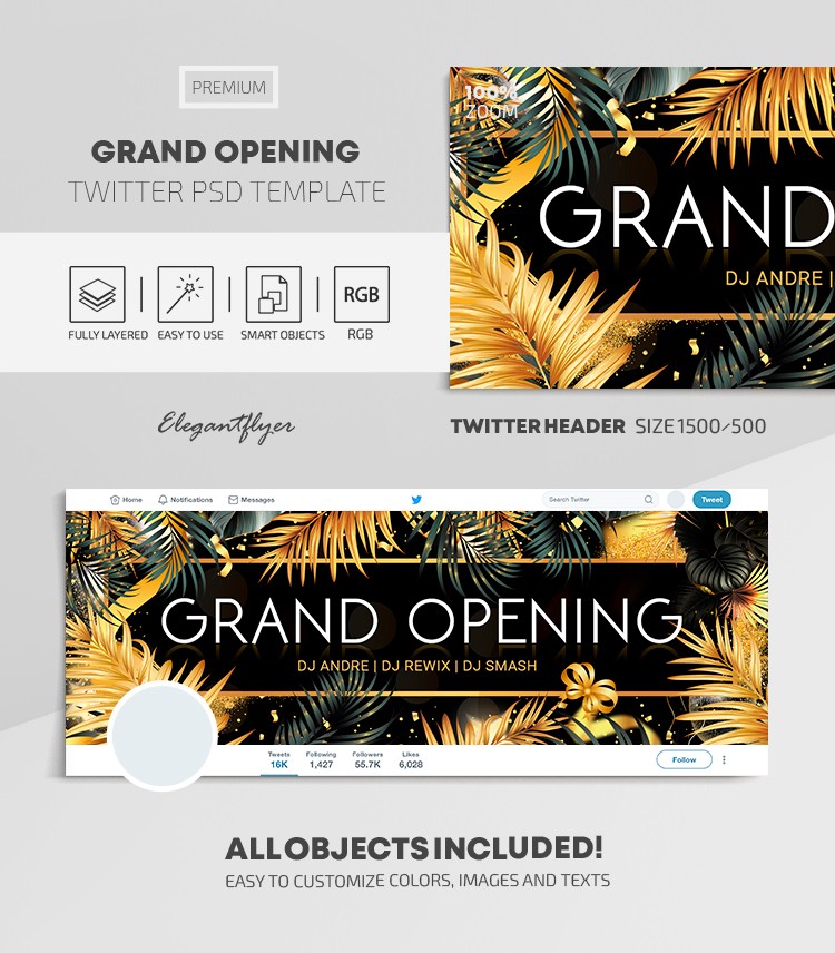 Grand Opening Twitter by ElegantFlyer