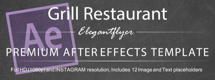 Plantilla de After Effects para restaurante de parrilla. by ElegantFlyer
