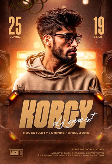 Multicolor Bright House Party Free Flyer Template PSD | by