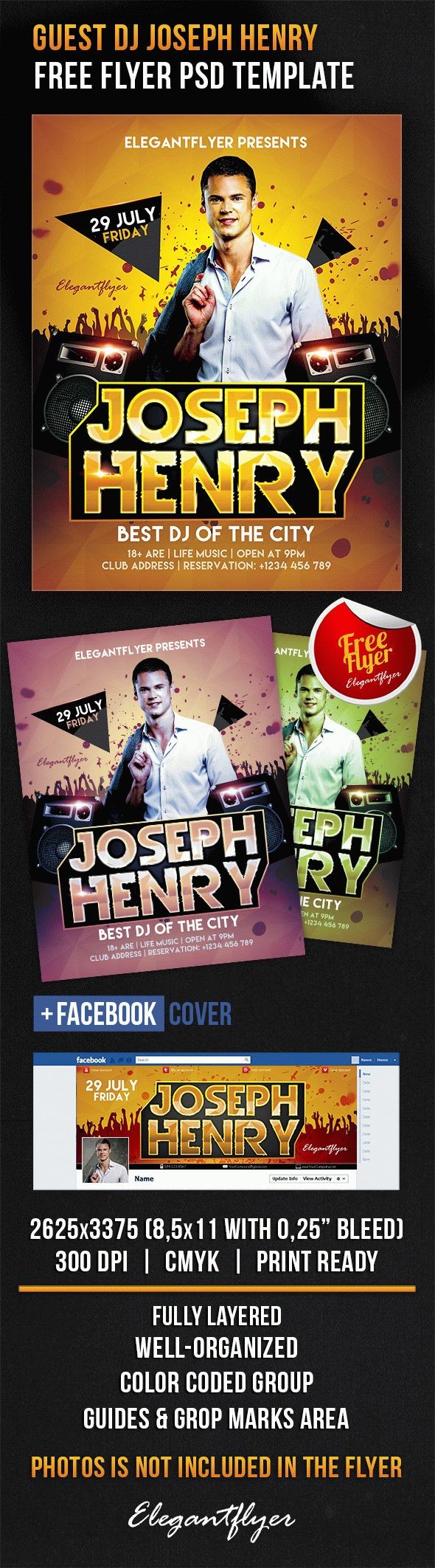 Invitado Dj Joseph Henry by ElegantFlyer