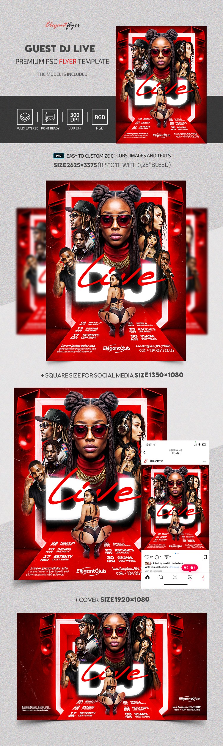 Folheto Ao Vivo do DJ Convidado by ElegantFlyer