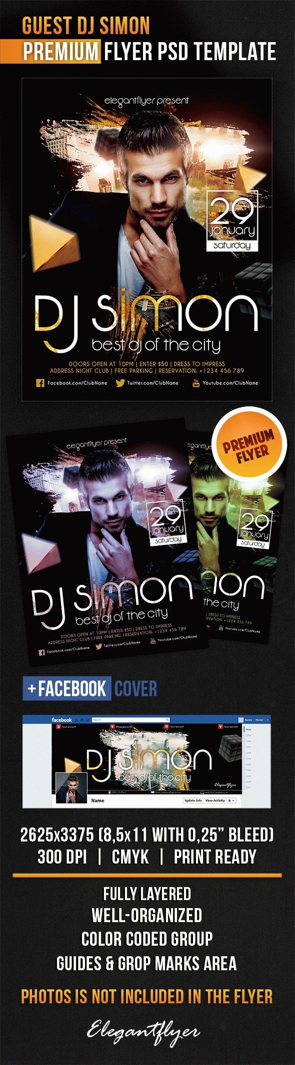 Convidado Dj Simon by ElegantFlyer