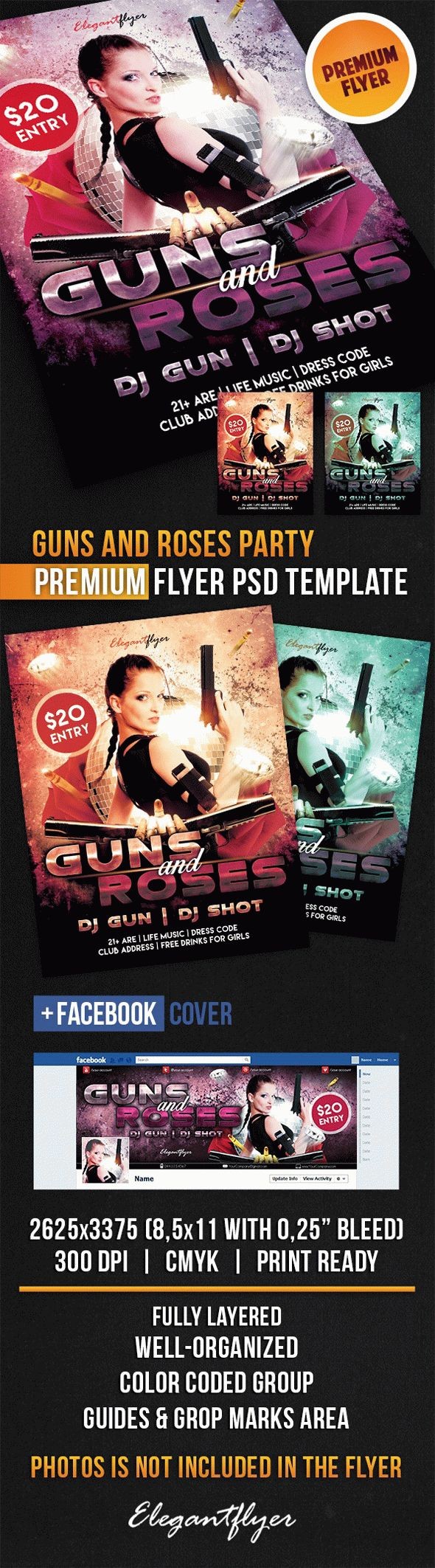 Guns And Roses Party by ElegantFlyer