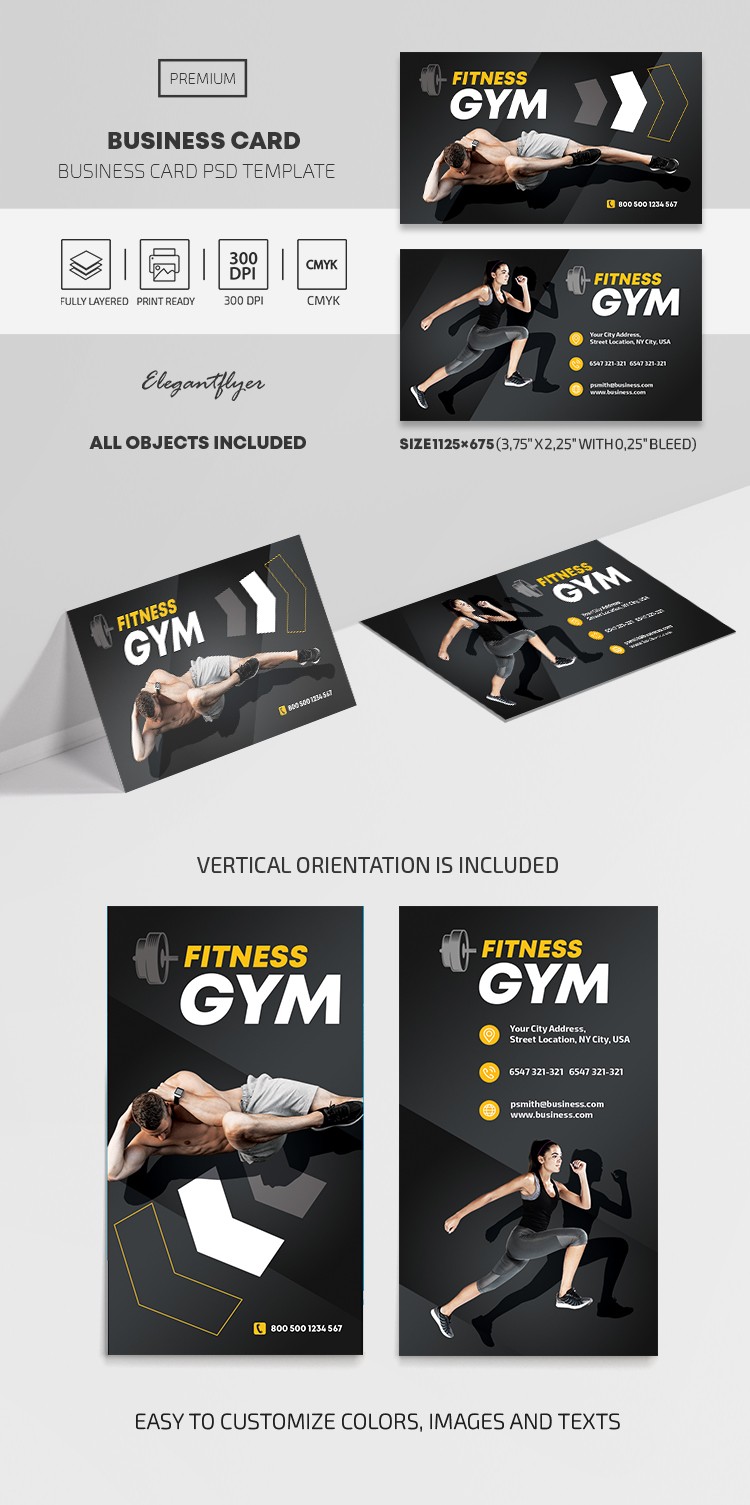Fitnessstudio Visitenkarte by ElegantFlyer