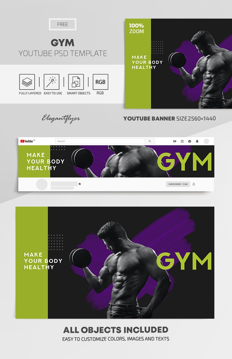 Free Gradient Neon Body Fitness Gym Poster template