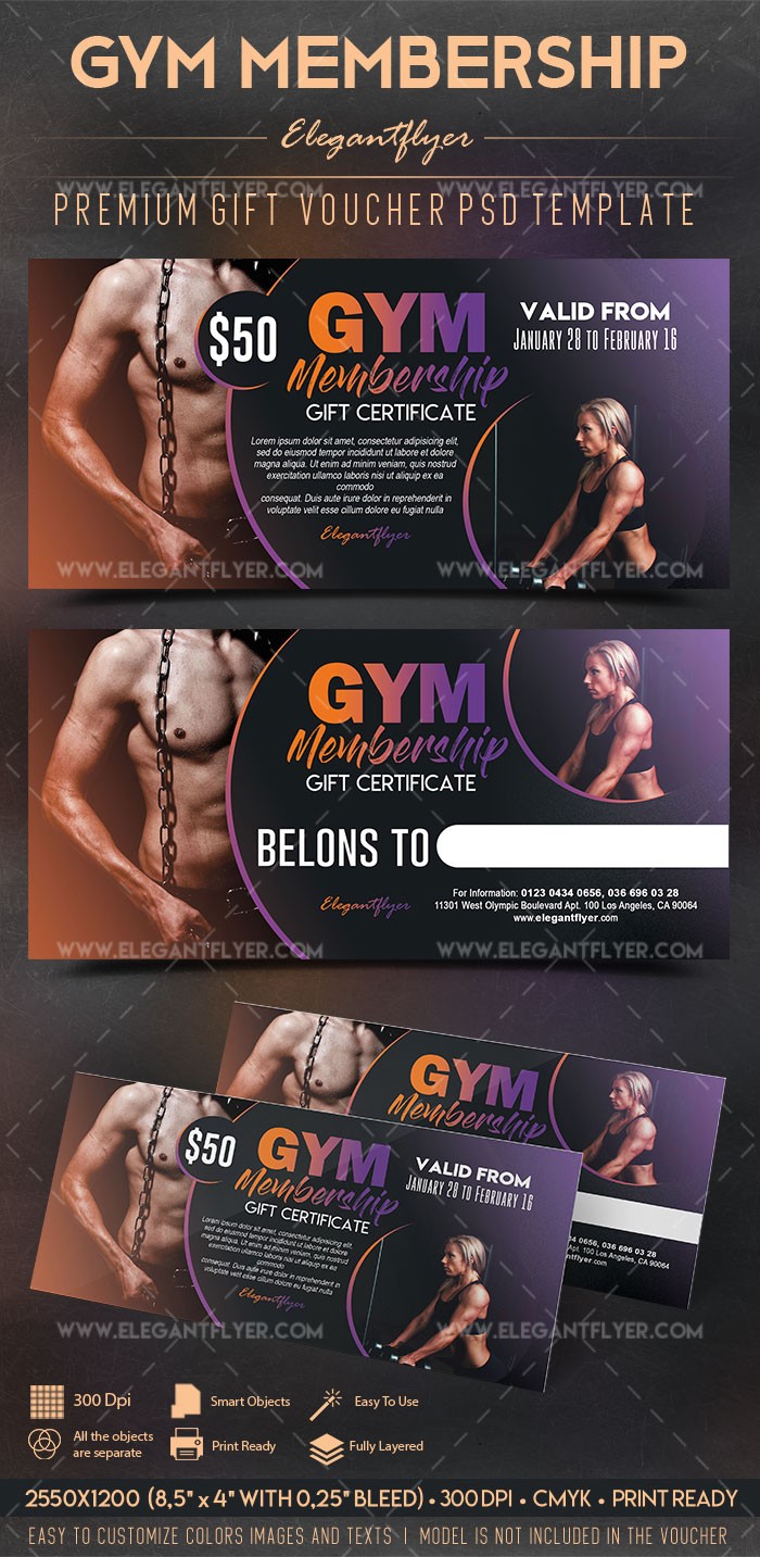 Membresía de gimnasio by ElegantFlyer