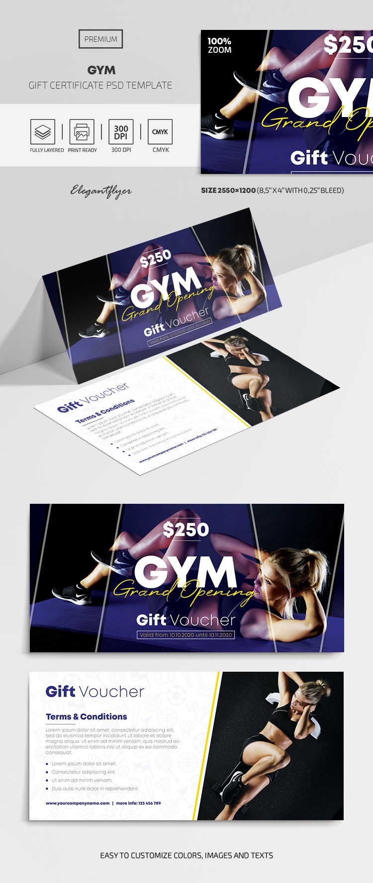 Certificat cadeau de gym by ElegantFlyer