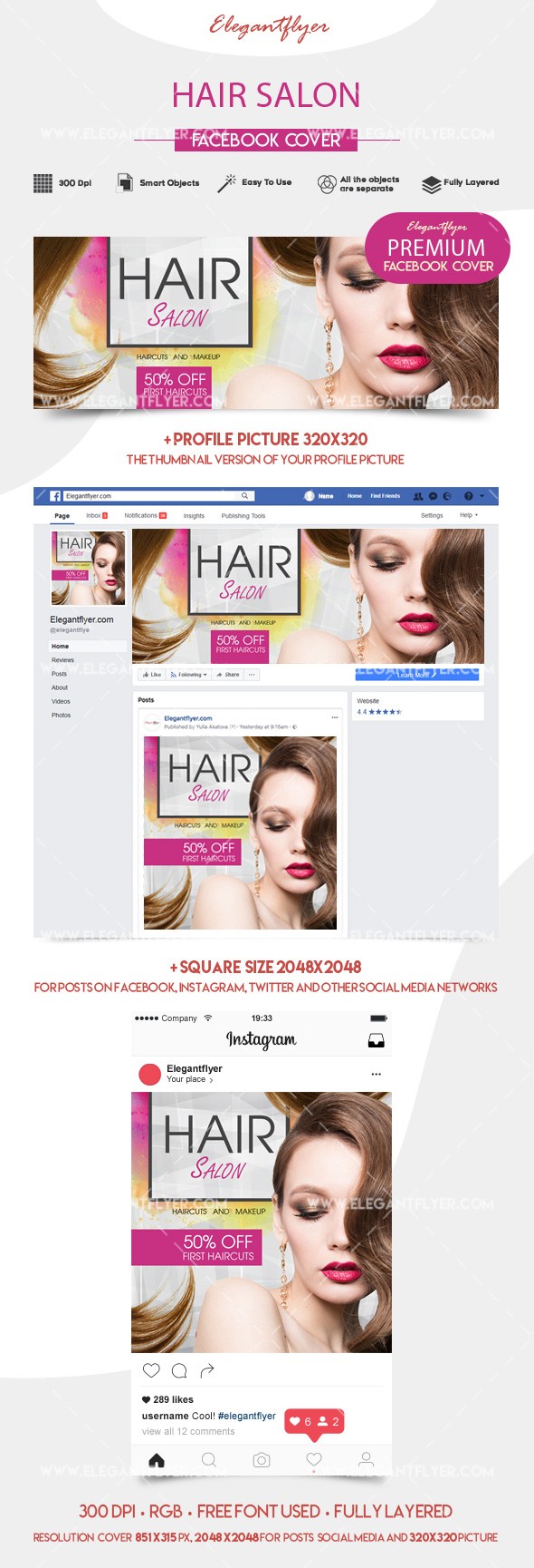 Hair Salon Facebook by ElegantFlyer