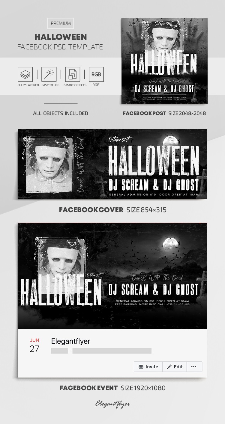 Halloween Facebook Set: Ensemble Halloween Facebook by ElegantFlyer