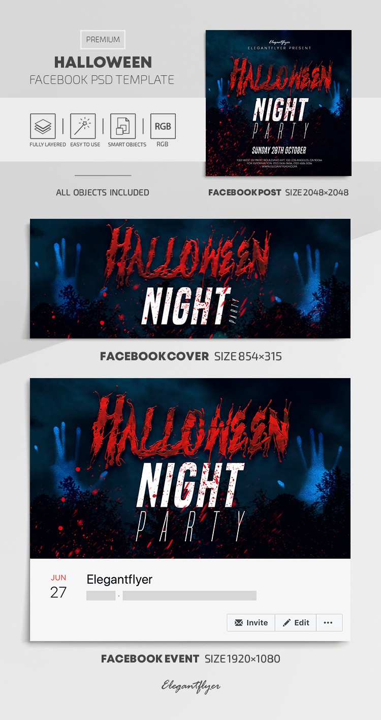 Halloween Night Facebook: Noc Halloween na Facebooku. by ElegantFlyer