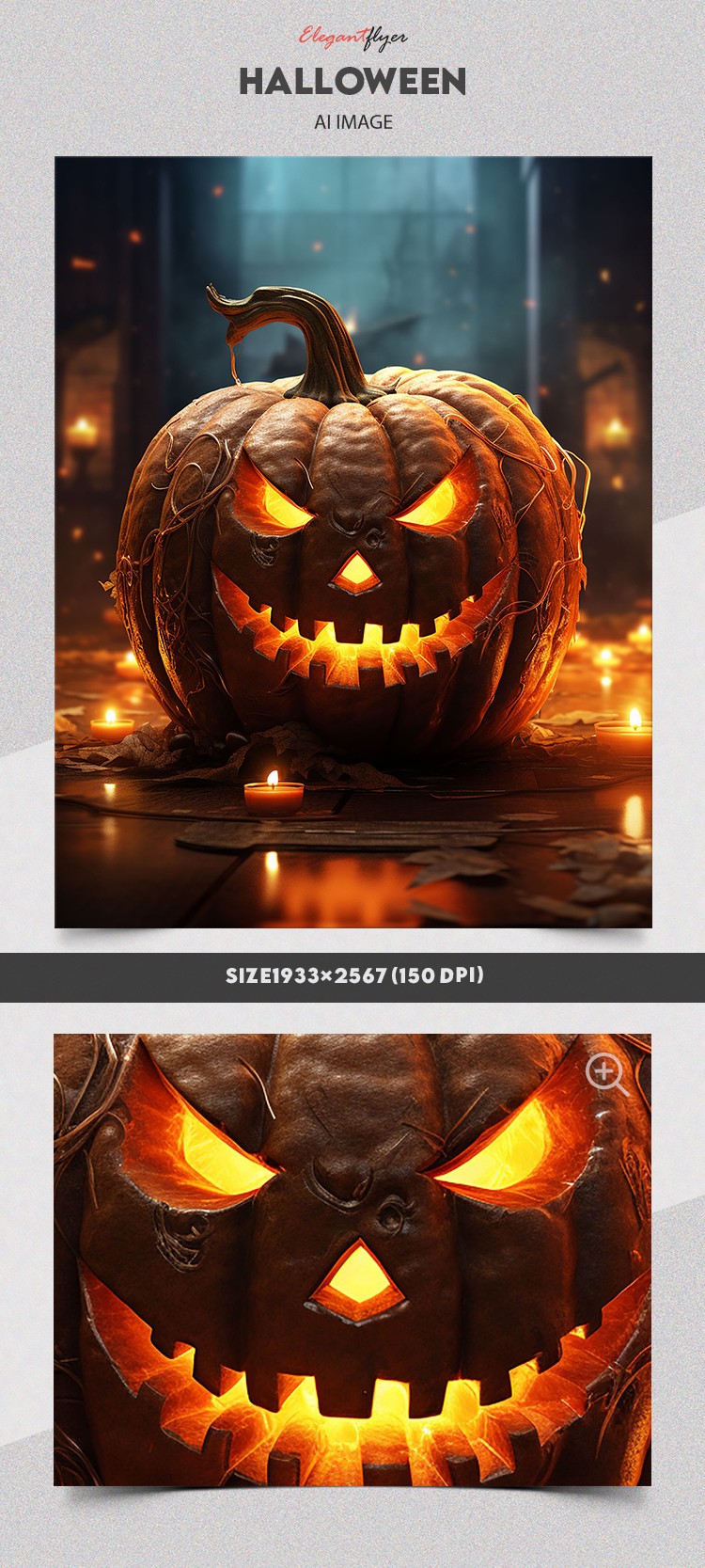Evil Halloween Pumpkin with Glowing Eyes by ElegantFlyer