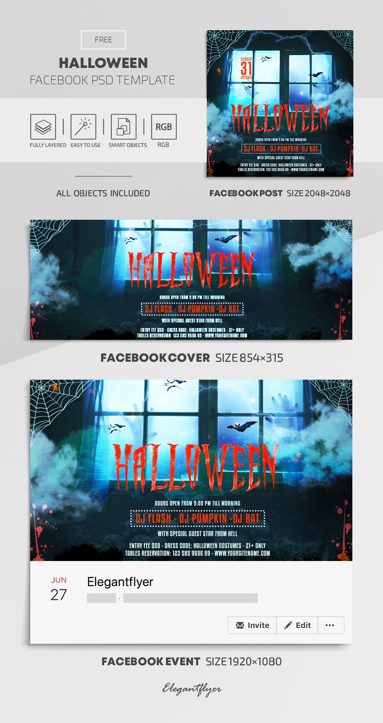 Halloween Facebook - Tłumaczenie: Facebook z okazji Halloween by ElegantFlyer
