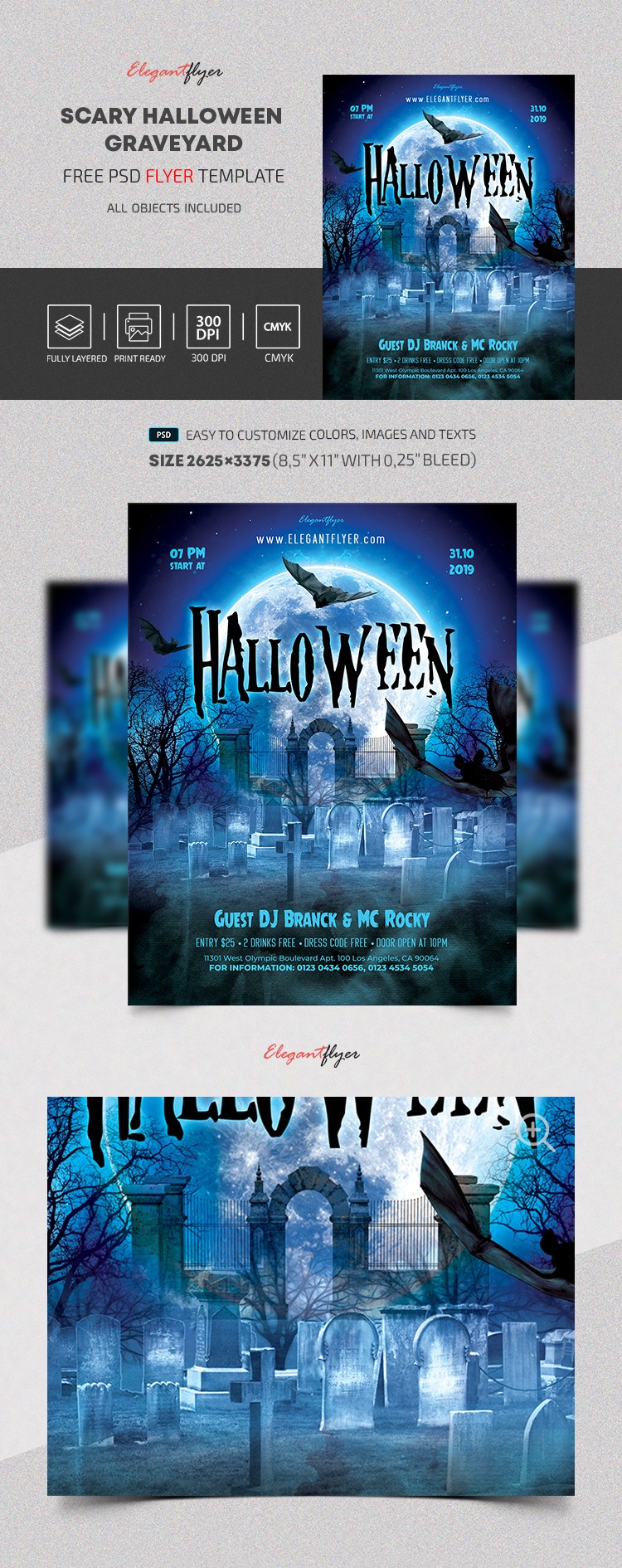 Cementerio espeluznante de Halloween by ElegantFlyer