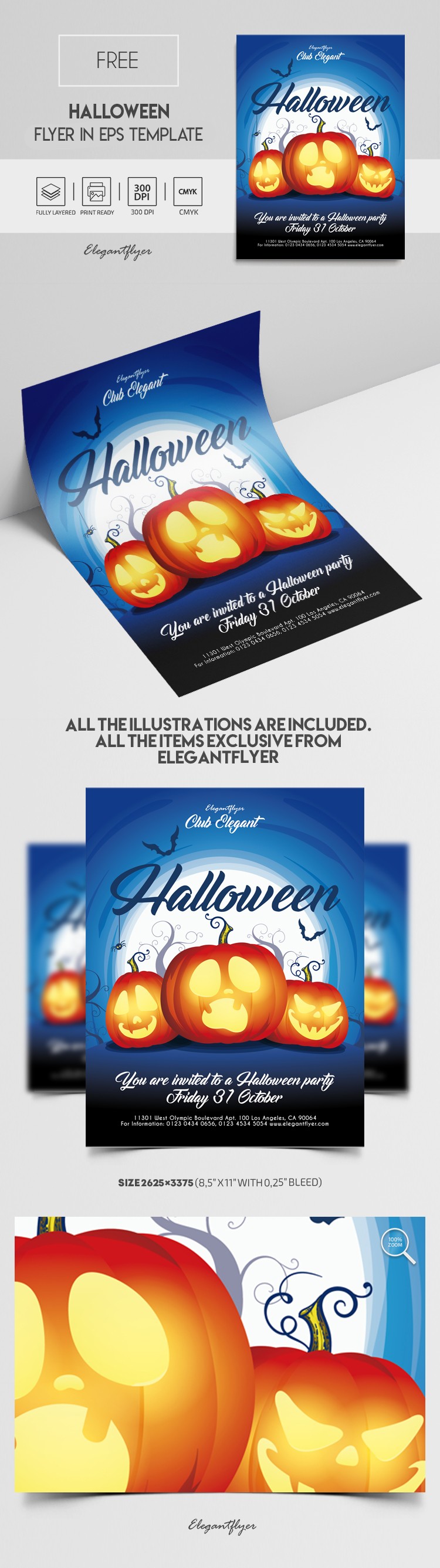 Plakat Halloween w formacie EPS. by ElegantFlyer