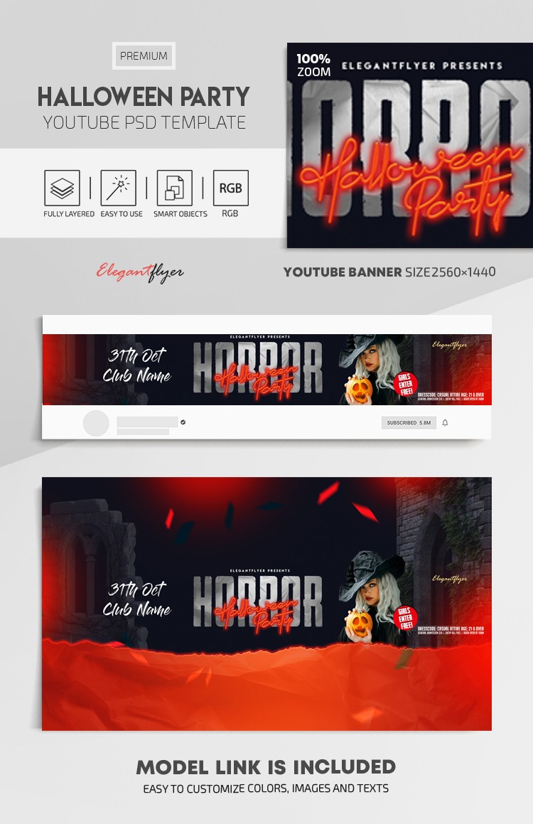 Halloween Horror Party Youtube by ElegantFlyer