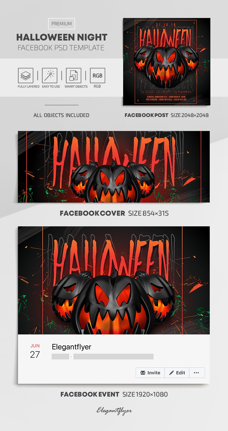 Halloween Night Facebook -> Notte di Halloween su Facebook by ElegantFlyer