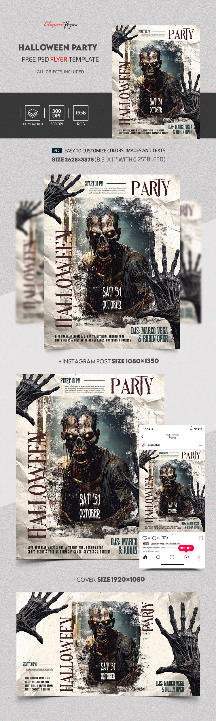 Folheto da Festa de Halloween by ElegantFlyer