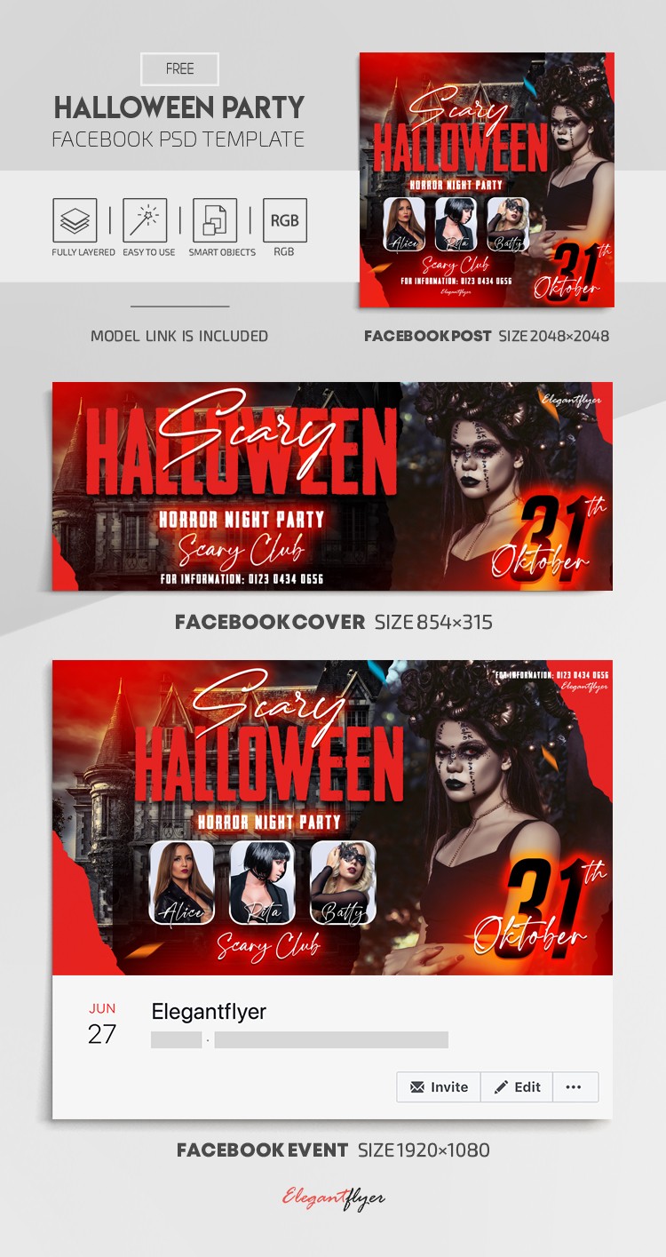 Halloween Party Facebook - Zabawa Halloween na Facebooku by ElegantFlyer