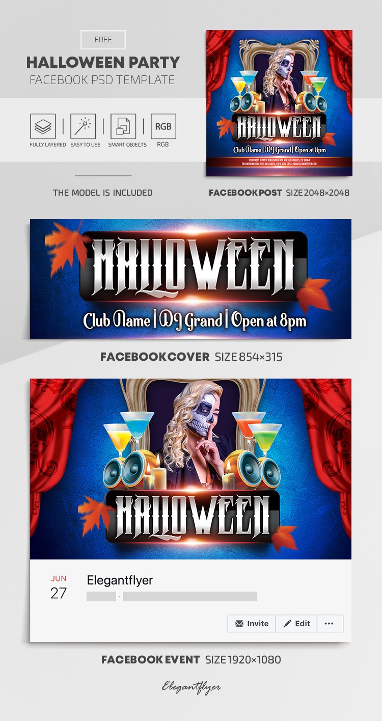 Halloween Party Facebook Set - Zestaw do Facebooka na Halloween by ElegantFlyer
