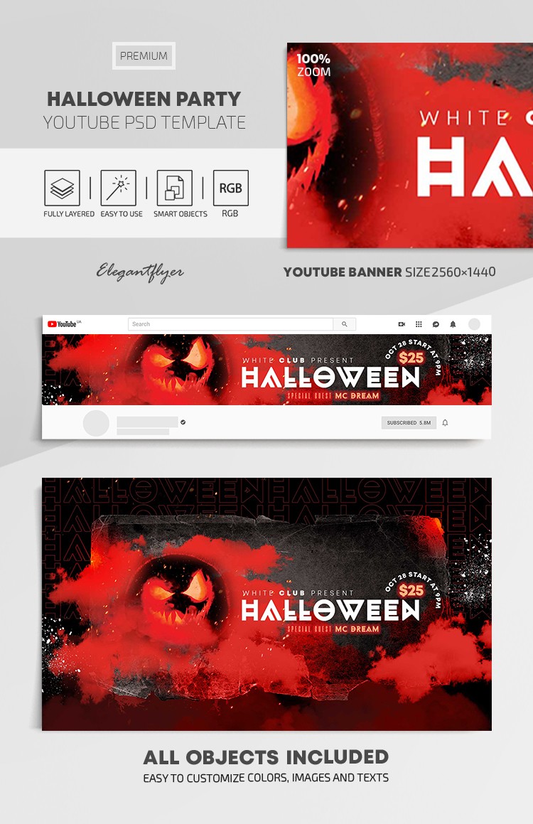 Halloween Party Youtube by ElegantFlyer