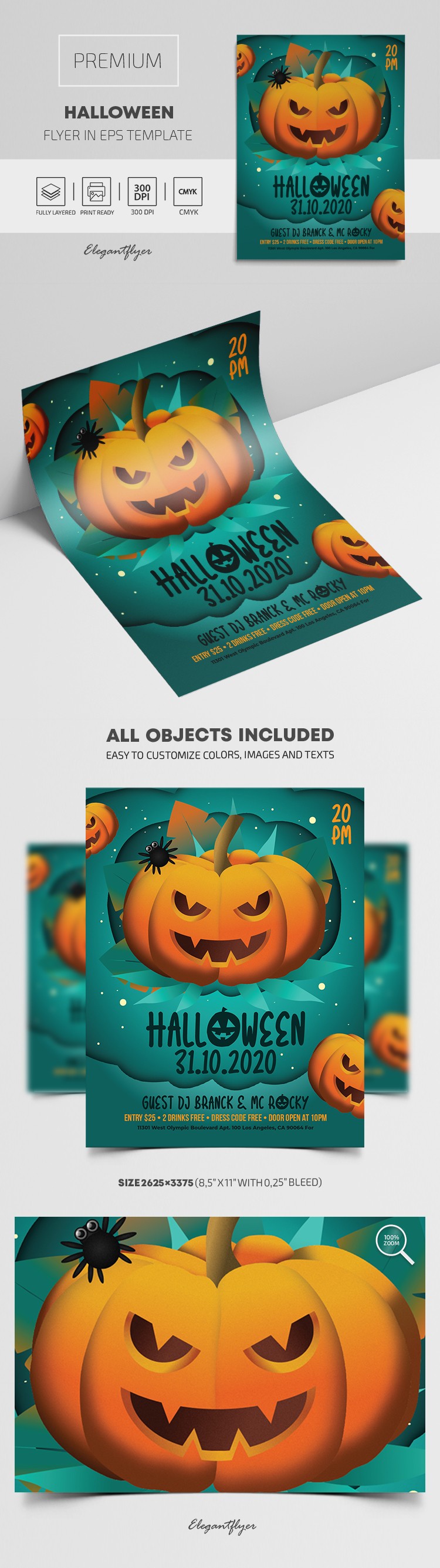 Affiche vectorielle d'Halloween by ElegantFlyer